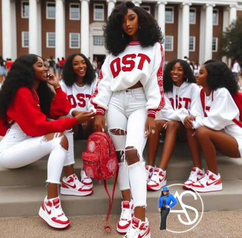 Delta Sigma Theta Outfits Fashion, Delta Sigma Theta Outfits, Sorority Girls Outfit, Baddie Characters, Legally Blonde Costume, Sorority Apparel Ideas, Aka Apparel, Denim And Rhinestones, Delta Sigma Theta Gifts