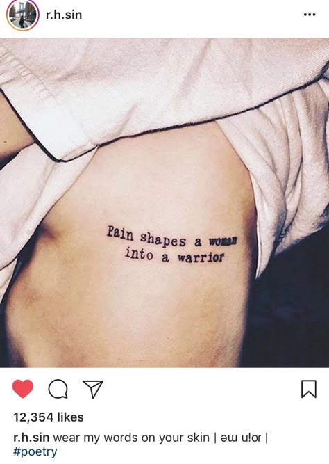 : ⊱✰⊰Blessed: ⊱✰⊰ @xoxojamm✨🤙🏾 Pain Shapes A Woman Into A Warrior Tat, Fighter Tattoo Woman, Strong Women Tattoos, Tattoos For Women On Thigh, Faith Tattoos, Strength Tattoo, Best Tattoos For Women, Inspiration Tattoos, Dream Tattoos