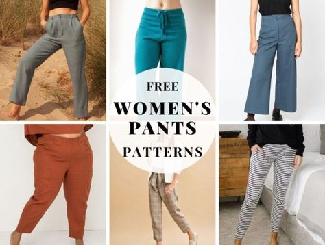 Patterns For Pants, Jeans Pattern Sewing, Elastic Waist Pants Pattern, Hello Sewing, Free Sewing Patterns For Women, Pajama Pants Pattern, Trouser Pants Pattern, Pants Sewing Patterns, Pants Pattern Free