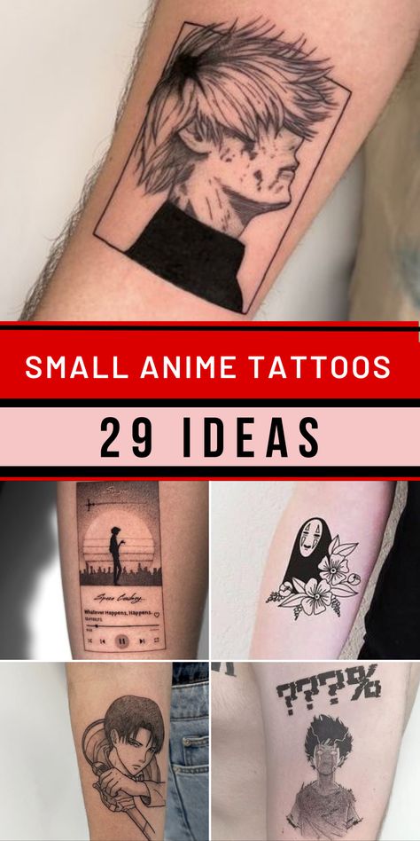 Discover the allure of small anime tattoos, a perfect choice for those seeking subtle yet striking ink. Our gallery is brimming with creative ideas that capture the essence of your favorite series. Whether you're into jujutsu kaisen or demon slayer, we have simple designs that cater to both men and women. Let your love for anime shine through with these cute and captivating tattoo ideas. Anime Lover Tattoo, Simple Tattoos Anime, Small Anime Tattoos For Men, Minimal Anime Tattoo, Anime Tattoo Ideas For Men, Anime Small Tattoo, Small Anime Tattoo, Jujutsu Kaisen Tattoo Ideas, Small Anime Tattoos Ideas