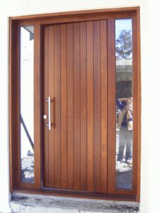 Craftsman Style Front Doors, Craftsman Entry, Doors With Sidelights, Contemporary Entry Doors, Entry Door With Sidelights, Modern Entrance Door, Fiberglass Entry Doors, Modern Exterior Doors, Wooden Front Door