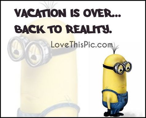 Back To Reality Quotes, Minion Kiss, Reality Pictures, Vacation Quotes Funny, Funny Drunk Texts, Vacation Meme, Monday Quote, Monday Humor Quotes, Monday (quotes)