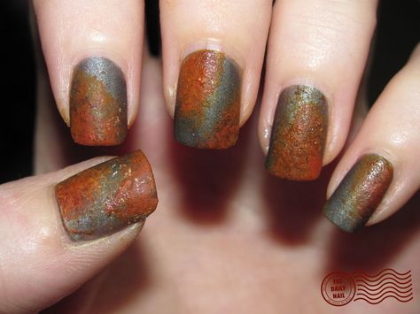 The Daily Nail: March 2012 Steampunk Nails, Steampunk Makeup, Rusty Nails, Orange Nail Designs, Painting Nails, Nails Flower, Nails Dark, Nails Elegant, Rusty Nail