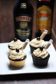 Drunken Cupcakes, Boozy Cupcakes Recipes, Alcohol Cupcakes, Adult Cupcakes, Alcohol Infused Cupcakes, Baileys Cupcakes, Infused Desserts, Alcoholic Cupcakes, Boozy Cakes