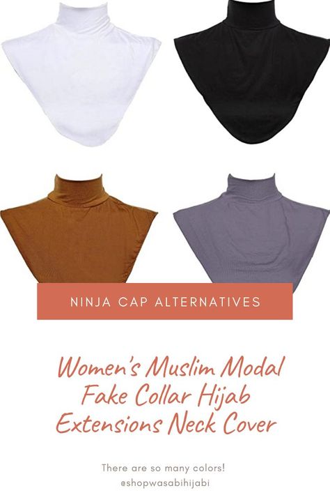 Tired of wearing a ninja cap but still need full neck coverage? Give this a try instead! Neck Coverage Hijab, Hijab Cap, Simple Hijab Tutorial, Simple Hijab, Fake Collar, Neck Cover, Hijab Tutorial, Top Fashion Brands, Shop Top