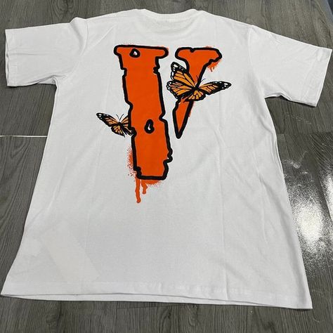 Vlone Butterfly T-shirt V Lone T Shirt, Vlone Butterfly, V Lone, Vlone Logo, Sm Logo, Photo Clothes, Clothing Brand Ideas, Butterfly T Shirt, Tee Ideas