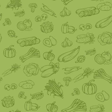 Vegetable Illustration, Photoshop Video, Food Menu Design, Graphic Design Flyer, Crazy Wallpaper, Digital Art Beginner, Green Vegetables, Seamless Background, Cute Backgrounds