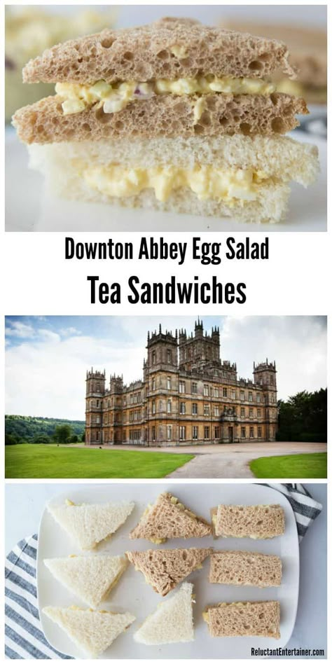 Downton Abbey Egg Salad Tea Sandwiches Recipe Egg Salad Tea Sandwiches, Downton Abbey Recipes, Egg Salad Recipe Easy, Egg Salad Recipe Healthy, Egg Salad Sandwich Recipe, Best Egg Salad Recipe, Tea Party Recipes, Tea Party Sandwiches, Tea Sandwiches Recipes