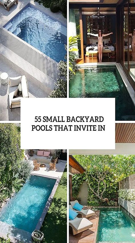 If you don’t have a lot of space but want a pool, it’s still possible, all you need to do is to decide how you’ll squeeze your water feature in the space, consider the shape and the size. Backyard Pool Ideas, Backyard Design Ideas, Cave House, Backyard Pools, Ideas For Small Spaces, Plunge Pool, Swimming Pool Designs, Small Backyard Pools, Outdoor Kitchens