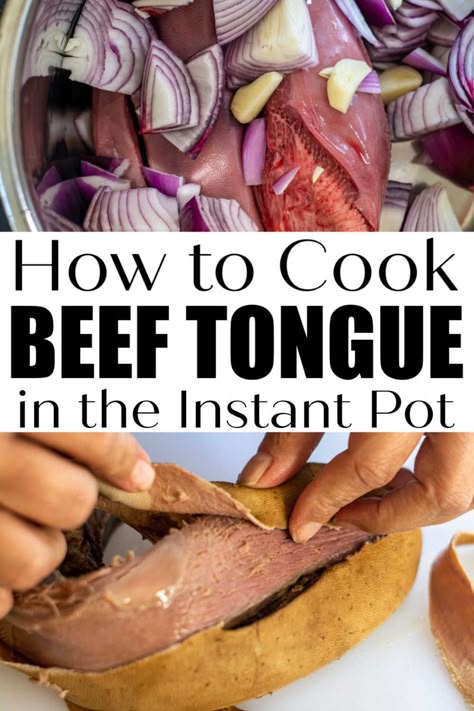 Instant Pot Beef Tongue - Lengua Beef Tongue Instant Pot, Lingua Recipe Beef Tongue, Lengua Instant Pot, Beef Tounge Instant Pot, Crockpot Lengua Beef Tongue, How To Make Lengua Beef Tongue, Lengua Recipe Mexican Instant Pot, Cooking Beef Tongue, Carnivore Instant Pot