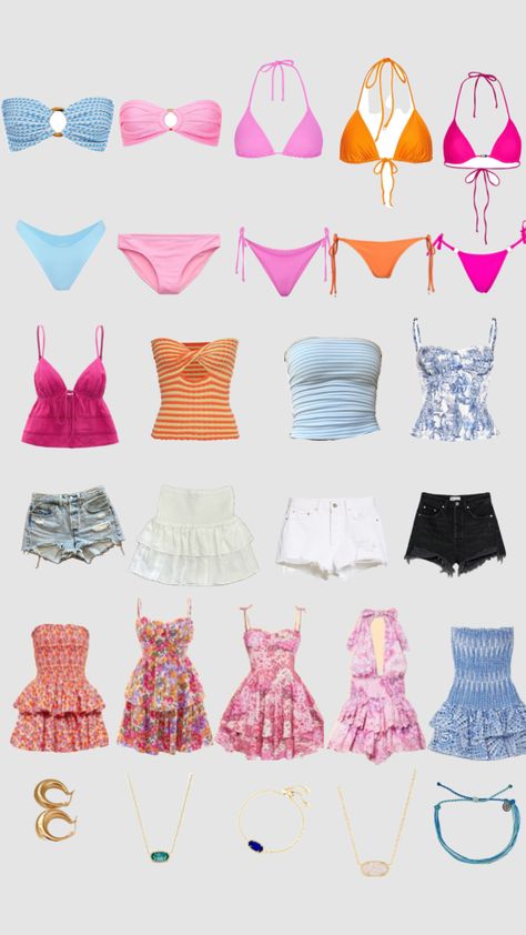 Summer wardrobe ideas! ☀️#beauty #outfitinspo #summer#inspo Summer Wardrobe Aesthetic, Summer Outfit Collage, Bahamas Vacation Outfits, Bahamas Outfits, Clothe Styles, Preppy Birthday, Holiday Fits, Outfit Pics, Matching Fits