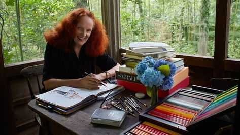 Fashion Model Drawing, Grace Coddington, Creative Workspace, Anna Wintour, Model Drawing, Iphone Photos, Fashion History, A New Day, Front Row