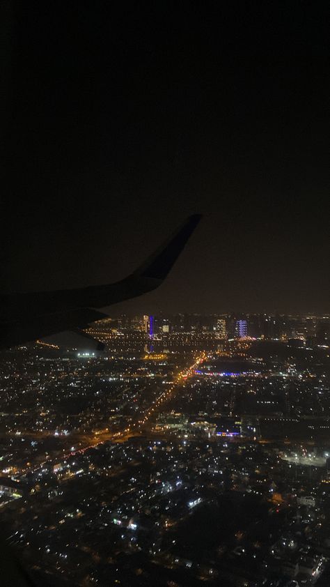 Flight Window Pics Night, Malaysia Night View, Airplane Window View Night, Airport Aesthetic Pictures, Flight Window Pics, Flight Ticket Aesthetic, Window View Night, Plane View, Plane Photos