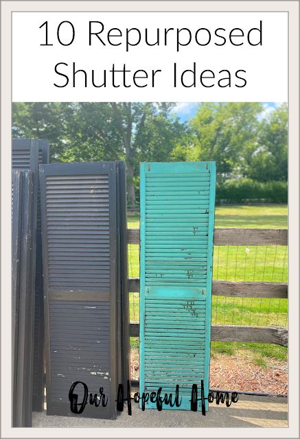 There are so many ways you can repurpose vintage shutters. Vinyl Shutters Repurposed Ideas, Window Shutter Crafts, Old Shutters Decor, Old Wooden Shutters, Shutters Inside, Tree Corner, Shutters Repurposed Decor, Large Shutters, Shutter Projects