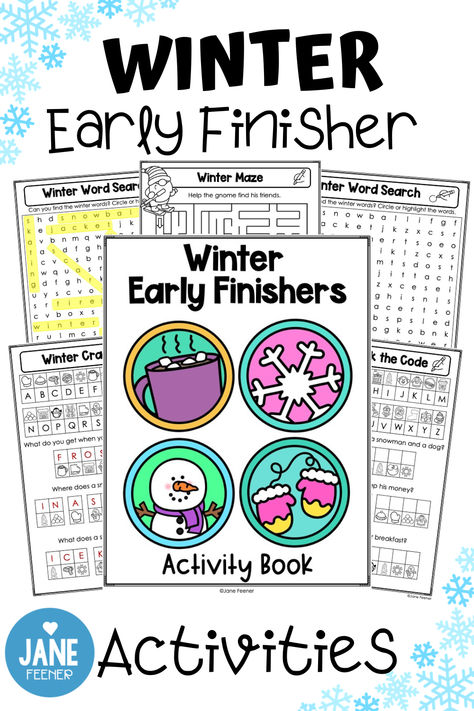 Discover a collection of early finishers winter themed activity sheets that will keep your students engaged, and having fun even when they complete their assigned tasks early. From crack the code to winter word search, these activities are perfect for your early finishers. Classroom management will be come a breeze! Don't let those early finishers get restless - pin this now and prepare for a winter filled with fun and learning! Winter Word Search, Teacher Collaboration, Book For Students, Early Finisher Activities, Winter Words, Early Finishers Activities, Winter Activity, Classroom Management Strategies, First Year Teachers