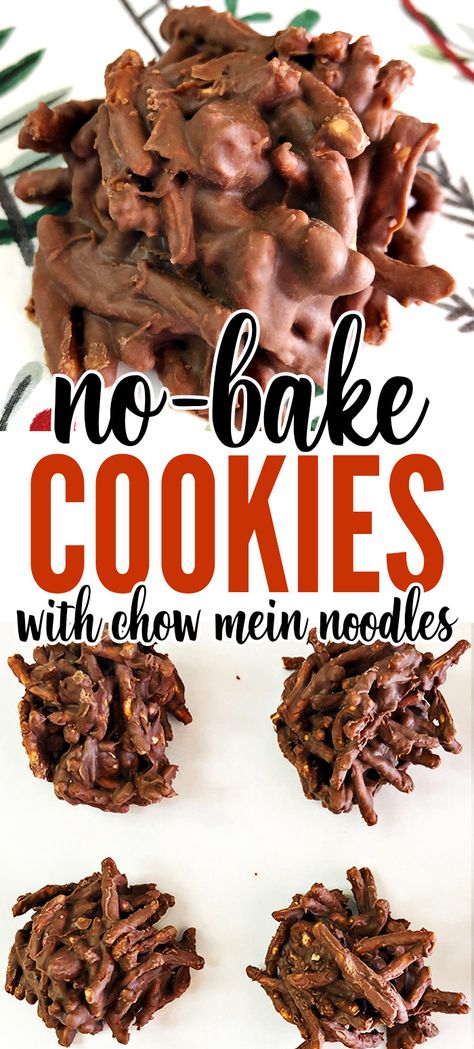 Chow Mein Noodle Cookies, Haystacks Recipe, Healthy No Bake Cookies, Quick Cookies, Drop Cookie, Chow Mein Noodles, Peanut Butter No Bake, Baking Recipes Cookies, Butterscotch Chips