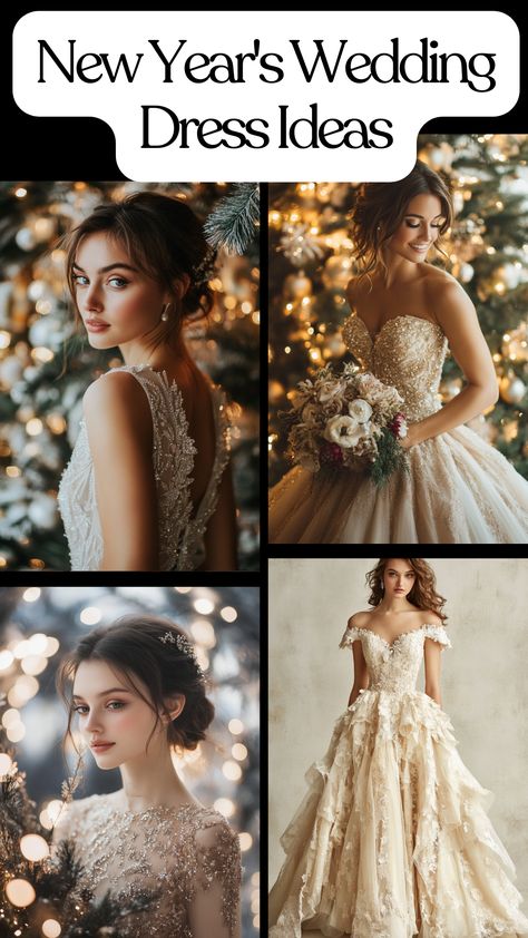 Glamorous New Year's Eve wedding dress ideas for a stylish celebration. New Years Eve Wedding Dress The Bride, New Year’s Eve Wedding Dress, Nye Wedding Dress, New Years Eve Wedding Dress, New Years Day Wedding, New Years Wedding Ideas, Dyi Wedding, Embrace Natural Beauty, New Year's Eve Wedding