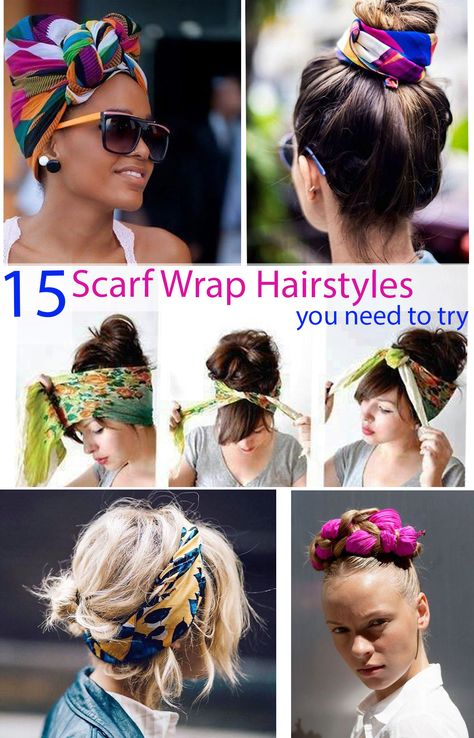 15 Scarf Wrap Hairstyles You Need to Try | What to wear - Fashion Blog Pineapple Hairstyle With Scarf, Ways To Wear A Silk Scarf Hair, Hair Scarf Styles Tutorials, Wrap Hairstyle, Scarf Updo, Bandana Hairstyle, Head Scarf Tutorial, Hair Scarf Tutorial, Hair Scarves