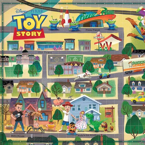 Disney Publishing Worldwide on Instagram: “Explore beyond Andy’s room in the new Disney Maps book! Can you find the pizza planet truck? 🔍🍕🚀 . Search for Disney Maps: A Magical Atlas…” Disney Maps, Pizza Planet Truck, Disney Map, World Of Disney, Pizza Planet, Pictorial Maps, Pixar Films, Disney And Pixar, Disney Books