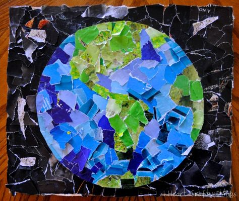 I saw a fabulous magazine clippings Earth Day Collage at Artsonia and put it on our To-do list for Earth Day this year. All my kids pitched in making this Earth Day Craft, but kids could easily do it themselves. I love how ours turned out! {This post contains affiliate links for your convenience. Read our Disclosure Policy for more … Earth Day Projects, Recycled Magazines, Simple Collage, Earth Day Crafts, Earth Day Activities, Art Appliqué, Earth Art, Art Classroom, Elementary Art