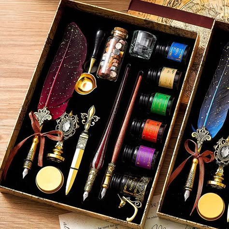 Hogwarts School Supplies, Harry Potter School Supplies, Stationary Kit, Calligraphy Pen Set, Quill And Ink, Harry Potter Items, Cute School Stationary, Magical Accessories, Kawaii School Supplies