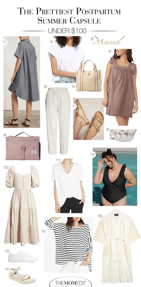 Postpartum Beach Outfit, Post Partum Outfits Summer, Postpartum Outfits Spring, Nursing Capsule Wardrobe, Postpartum Outfits Summer, Post Pregnancy Style, Postpartum Wardrobe, Nursing Outfit, Postpartum Dresses