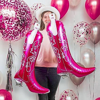 HOUSE OF PARTY Cowgirl Boot Balloons 2 Pcs - 30 Inch Pink Boot Foil Balloon for Last Rodeo Bachelorette Party Decorations, Cowgirl Balloons for Western Themed Birthday Party Decorations Supplies Cowgirl Balloons, Rodeo Themed Bachelorette Party, Western Themed Birthday Party, Cowgirl Decorations, Pink Cowboy Boot, Last Rodeo Bachelorette Party, Cowgirl Party Decorations, Rodeo Bachelorette Party, Western Party Decorations