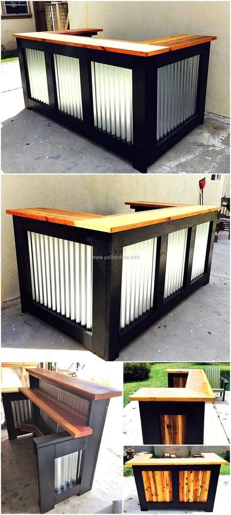 Palet Bar, Wooden Pallet Bar, Bar Pallet, Bar En Plein Air, Barra Bar, Casa Hobbit, Outside Bars, Bar Exterior, Pallet Bar