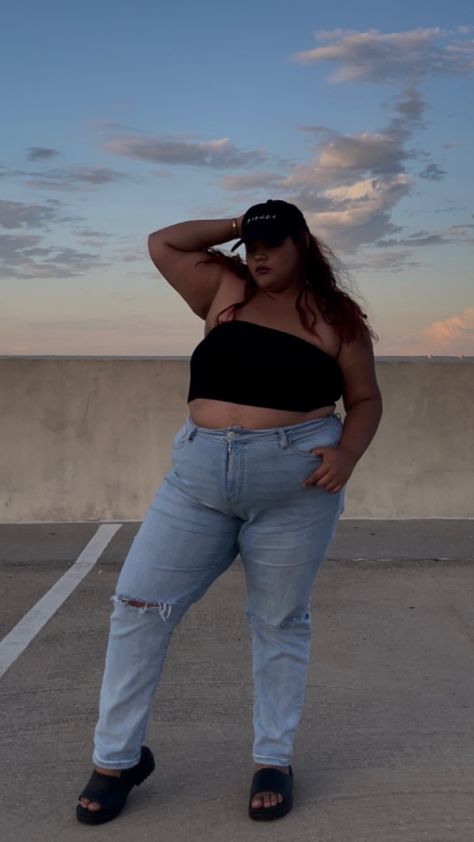 Plus Size Tube Top Outfit, Plus Size Tube Top, Tube Top Outfit, Plus Size Baddies, Tube Top Outfits, Shein Basics, Outfit Links, Millennial Mom, Curvy Style