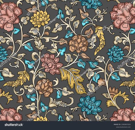 All Over Design Flower All Over Stock Illustration 2393957033 | Shutterstock Kalamkari Allover, Kalamkari Motifs, Kalamkari Kurta, Kalamkari Pattern, Chintz Print, Dwarikadhish Hd Wallpaper, Kalamkari Design, Kalam Kari, Digital Print Textiles