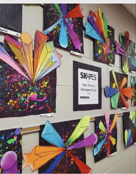 Middle School Art Projects, 6th Grade Art, 4th Grade Art, 5th Grade Art, One Point Perspective, 3rd Grade Art, Classroom Art Projects, Creation Art, Art Camp