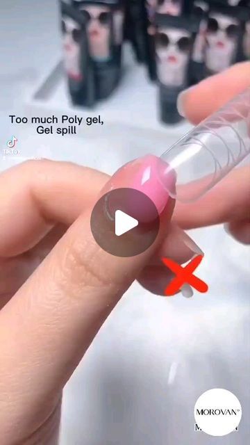 Poly Gel On Natural Nails, Acrilic Nails Design, Poly Gel Hacks, Nails Poly Gel Ideas, Poly Gel Nail Art Designs, Gel Application Nails, How To Do Poly Gel Nails, Diy Poly Gel Nails, Morovan Poly Gel Ideas