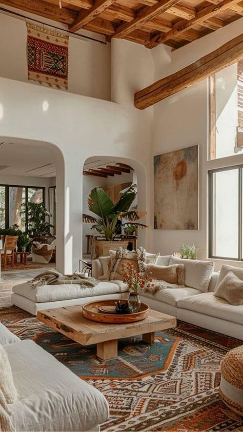 Mexican Living Room, Modern Mexican Decor, Modern Mexican Home Decor, Modern Mexican Home, Mexican Interior Design, Spanish Home Decor, Mediterranean Interior Design, Hacienda Style Homes, Mediterranean Interior