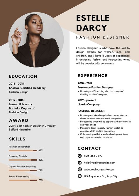 Cv Fashion Designer, Fashion Designer Resume, Fashion Cv, Curriculum Vitae Design, Fashion Resume, It Cv, Cv Inspiration, Designer Resume, Creative Cv Template