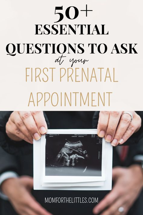 Essential Questions to Ask at Your First Prenatal Appointment - MOM FOR THE LITTLES Prenatal Appointment Questions, First Prenatal Appointment Questions, Questions For First Prenatal Visit, Prenatal Appointment Schedule, Questions To Ask Obgyn First Appointment, Questions To Ask At First Prenatal Visit, Pregnancy Planning Resources, First Prenatal Visit, First Prenatal Appointment