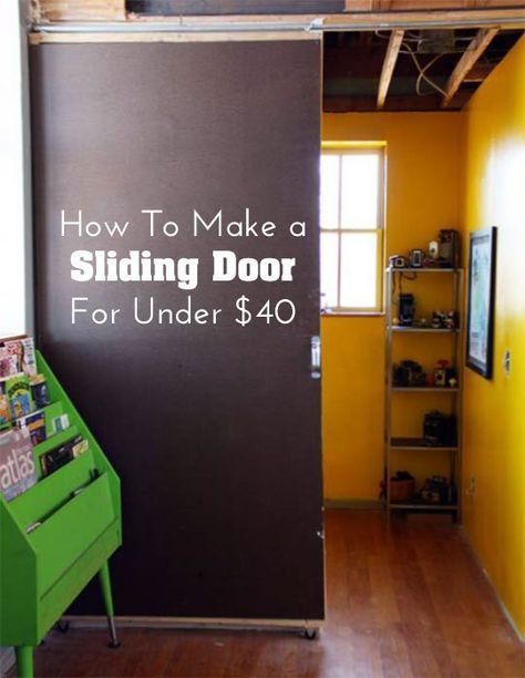 sliding door diy room divider Room Divider Ideas Diy, Door Alternatives, Space Saving Doors, Diy Sliding Door, Wall Partition, Diy Room Divider, Folding Room Dividers, Space Wallpaper, Ikea Hackers