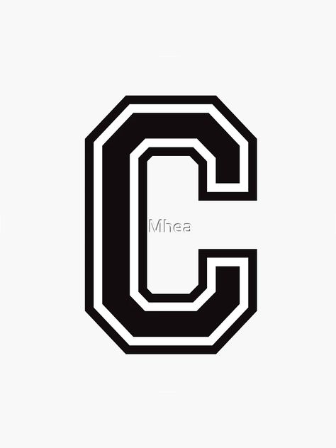 "Letter C sticker - black and white, sporty college font" Sticker for Sale by Mhea | Redbubble Letter C Font, C Alphabet, Font Sticker, College Font, Walpaper Hello Kitty, School Activity, Senior Night, Letter C, Policeman