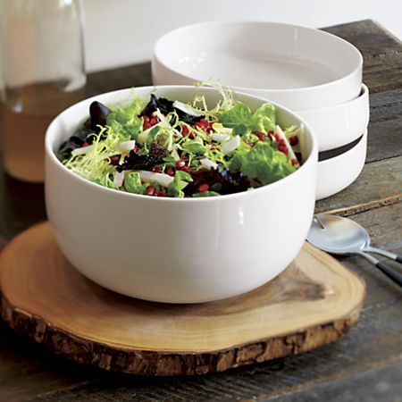 Toben 9" Serving Bowl - Crate & Barrel (and the low bowls too) Dinner Bowl, Hearty Salads, Dinner Bowls, Ceramic Dinnerware, Porcelain Dinnerware, Cool Kitchen Gadgets, Dish Sets, Kitchen Stuff, Kitchen Items