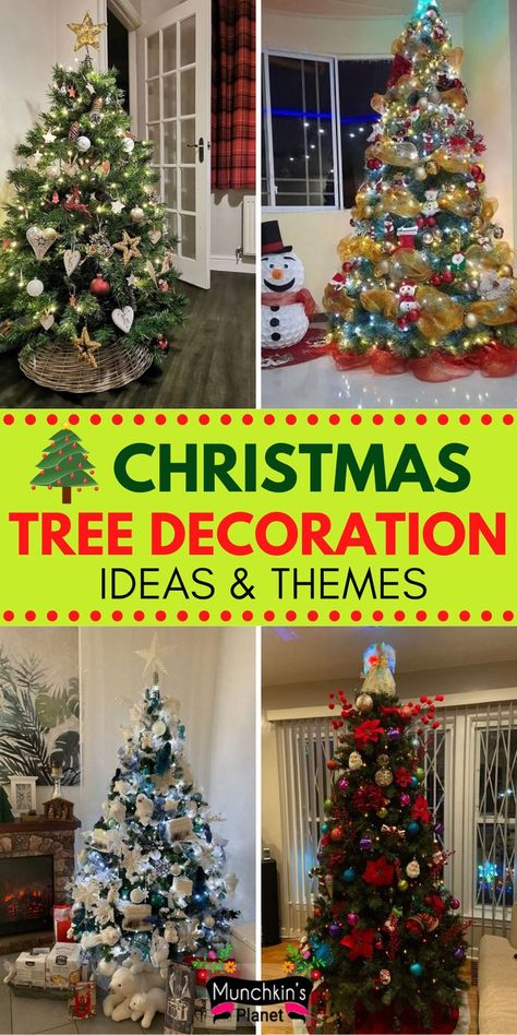 Christmas Tree Decoration Ideas Glam Christmas Tree Ideas, Simple White Christmas Tree, Green Christmas Tree Decor, Easy Homemade Christmas Ornaments, Traditional Red And Green Christmas, Christmas Tree Simple, Red And Green Christmas Tree, Christmas Tree Farmhouse, Snow Flocked Christmas Tree