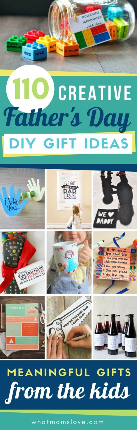 Best DIY Fathers Day Gift Ideas from kids | Easy crafts, free printables, meaningful cards, fun food and more unique projects for Dad or Grandpa that your kids can make! #fathersday #giftsfordad #giftideas #diygifts Fathers Day Diy Gifts, Dayhome Ideas, Diy Fathers Day Gift, Kids Easy Crafts, Gift Ideas From Kids, Crazy Laura, Fathers Day Craft, Diy Father's Day Crafts, Dad Crafts