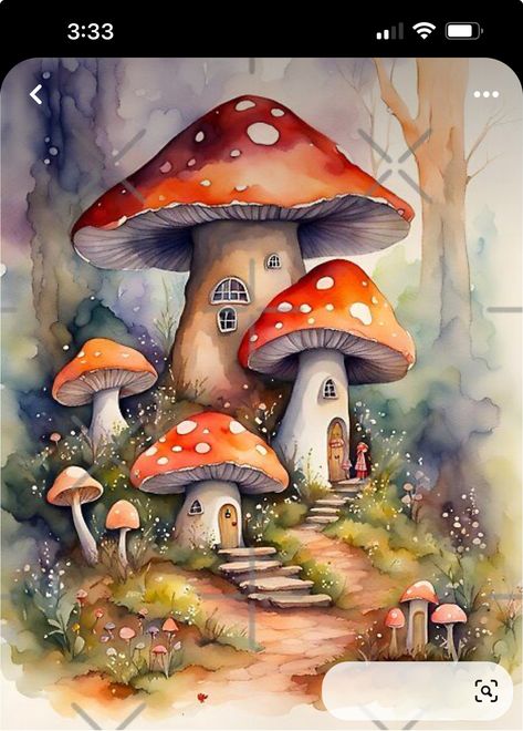 Phone Wallpaper Mushroom, Fairy House Drawing, Wallpaper Mushroom, Toadstool House, Fantasy Journal, Wallpaper S, Environment Reference, Forest Drawing, Gnome Pictures