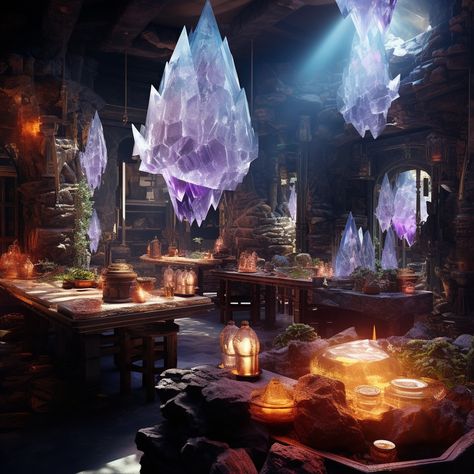 photograph magic restaurant, ether, high resolution, high quality, photorealistic, hyperealistic, detailed, crystals, quartz, potions, nature, fantasy Fantasy Restaurant, Tavern Aesthetic, Crystals Quartz, Cottage Fairy, Building Concept, My Fantasy World, Fantasy House, Fantasy City, Fantasy Places