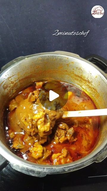 2minuteschef on Instagram: "Chetinadu mutton gravy Ingredients : Marination: Mutton 750 grams  Curd 1 cup ( 4 tbsp) Ginger garlic paste 1 tsp Turmeric powder 1/2 tsp Marinate for about half an hour Dry roast and grind : Biryani spices (cardamom 2, cinnamon small piece, cloves 3,star anise 1, mace 1/2 ) Coriander seed 1 tsp Pepper 1 tsp  Jeera 1 tsp  Fennel seeds 1 tsp Poppy seeds 3/4 tsp  Garlic 10  Ginger (equal quantity )  Curry leaves 2 spring  Coconut 1/4   Red chilli 10 ( soak 30 minutes) Roasted until turns aromatic and grind finely. Preparation: 1. In a pressure cooker add 2 tbsp oil ,onion 2 ( thinly sliced ), tomato 2 (paste) saute well . 2. Add marinated mutton, ground masala ,salt cook for about 5 minutes. 3. Add 1 cup water cook for about 5 whistle wait until pressure release c Mutton Gravy Recipe, Mutton Masala Recipe, Mutton Masala, Mutton Curry, Mutton Curry Indian, Mutton Curry And Rice, Dhaba Style Mutton Curry, Mutton Gravy, Durban Mutton Curry Recipe