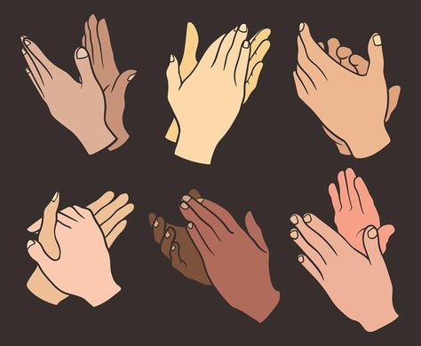 Hands Clapping Vector Icons Theatre Illustration, Draw Hands, Hands Icon, Hand Drawing Reference, Hand Reference, Gesture Drawing, Hand Sketch, Art Tutorials Drawing, Drawing Poses