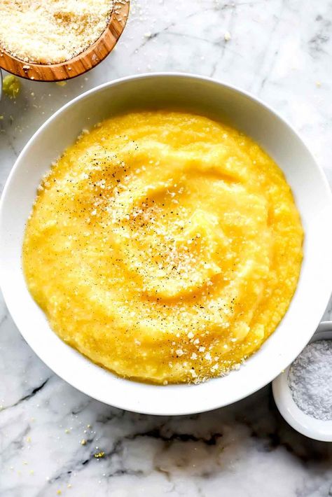 The easiest way to cook creamy, soft polenta won’t take hours of whisking or tending when it’s cooked in the oven instead of on the stovetop. Too often I’ve been served polenta that tastes chalky or gritty or just doesn’t have much flavor. Polenta is a very simple dish, but in most recipes, it typically... continue reading... about Creamy Polenta The post Creamy Polenta appeared first on foodiecrush. Cheesy Polenta, Italian Chicken Dishes, Mediterranean Orzo Salad, Mediterranean Orzo, How To Cook Polenta, Foil Packet Dinners, Polenta Recipes, Waldorf Salad, Creamy Polenta