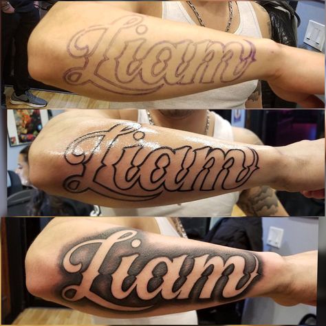 #nametattoos #forearm #forearmtattoos #forearmtattoosformen #sons #fathertattoo #blackandgrey #blackandgreytattoo Rodriguez Tattoo Name On Arm, Forearm Tattoos Names, Graffiti Name Tattoo, Forearm Last Name Tattoos, Name Font Tattoo Ideas, Name Forearm Tattoo Men, Name Tattoos Fonts, Forearm Tattoo Lettering, Forearm Name Tattoo Men