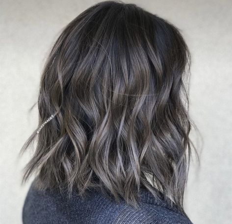 Rounded Layered Bob, Grey Balayage Short Hair, Smokey Ash Brown Balayage Dark, Spikes Hair, Pumpkin Hair, Black Hair Balayage, Ash Hair Color, Ash Brown Hair, Gray Hair Highlights