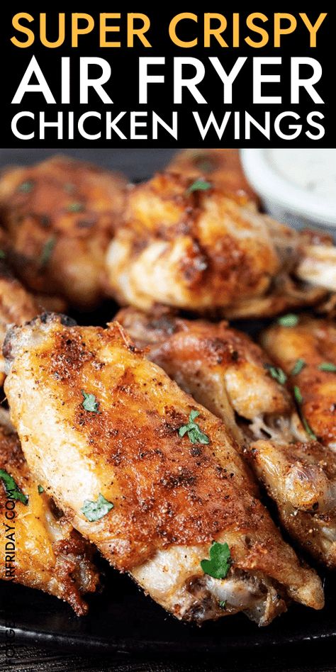 Chicken Wing Recipes Fried, Air Fry Chicken Wings, Cooking Chicken Wings, Air Fryer Wings, Bbq Chicken Wings, Grilled Chicken Wings, Air Fryer Meals, Crispy Chicken Wings, Air Fryer Chicken Wings