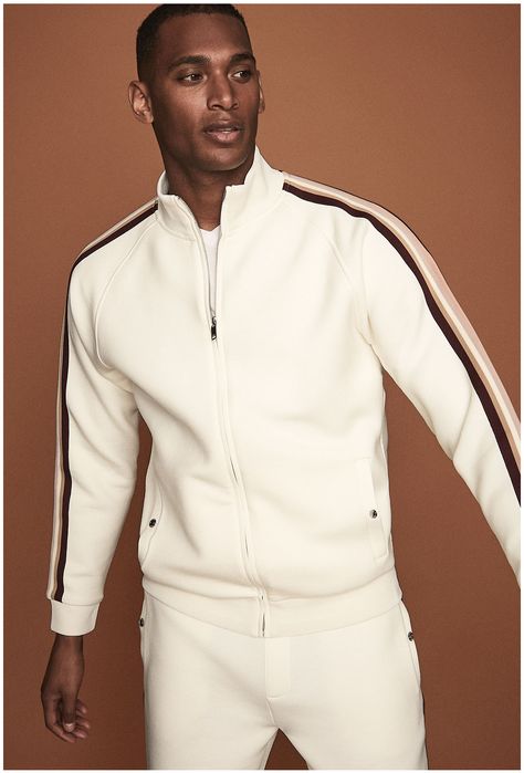 Engagement Dress For Groom, Matching Tracksuit, Seventies Style, White Tracksuit, Sport Set, The Seventies, Best Mens Fashion, Tracksuit Tops, Hoodie Outfit