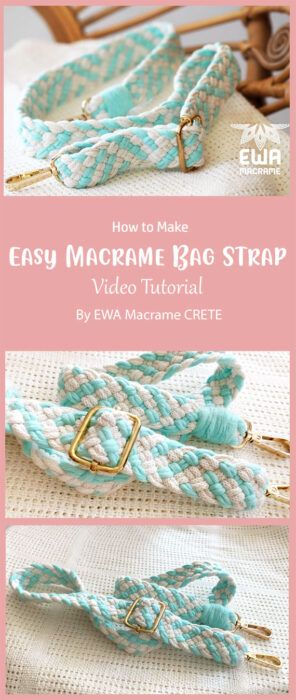 4 DIY Macrame Adjustable Bag Strap Free Tutorial Ideas – Macrame, the art of knotting cords in patterns, has seen a resurgence in recent years, bringing a touch of handmade ... Read more Macrame Bag Strap Free Pattern, Macrame Purse Strap Diy, Macrame Bag Strap Tutorial, Macrame Purse Strap, Macrame Bag Strap, Macrame Turtle, Diy Purse Strap, Cute Crafts To Make, Keychain Diy Easy